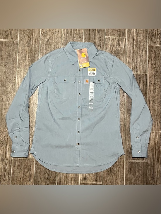 Carhartt Tops - Carhartt Womens Ridgefield Shirt Stain Breaker Blue Long Sleeve XS 0/2 NEW